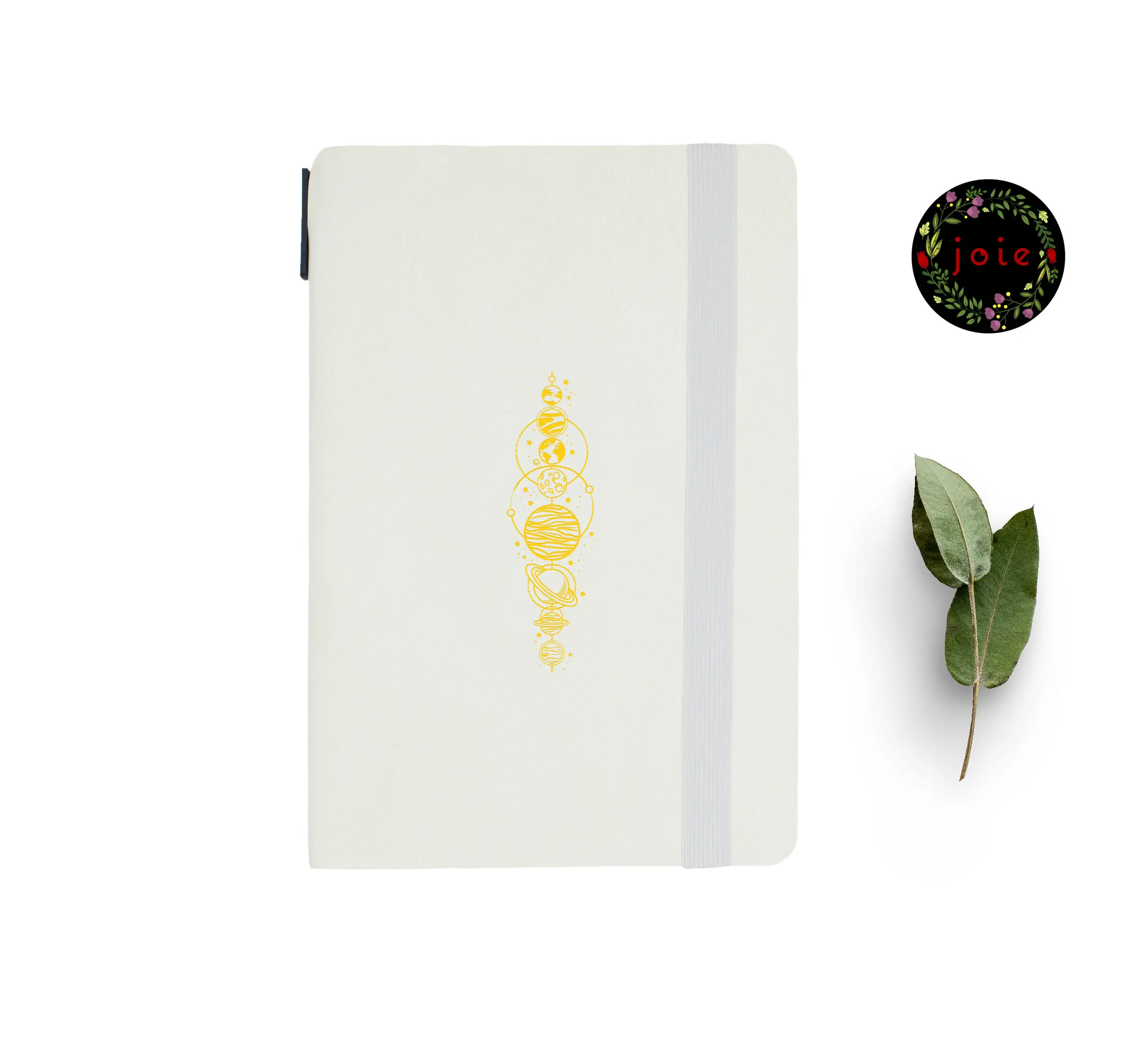 A5 dot grid notebook with solar system design on cover