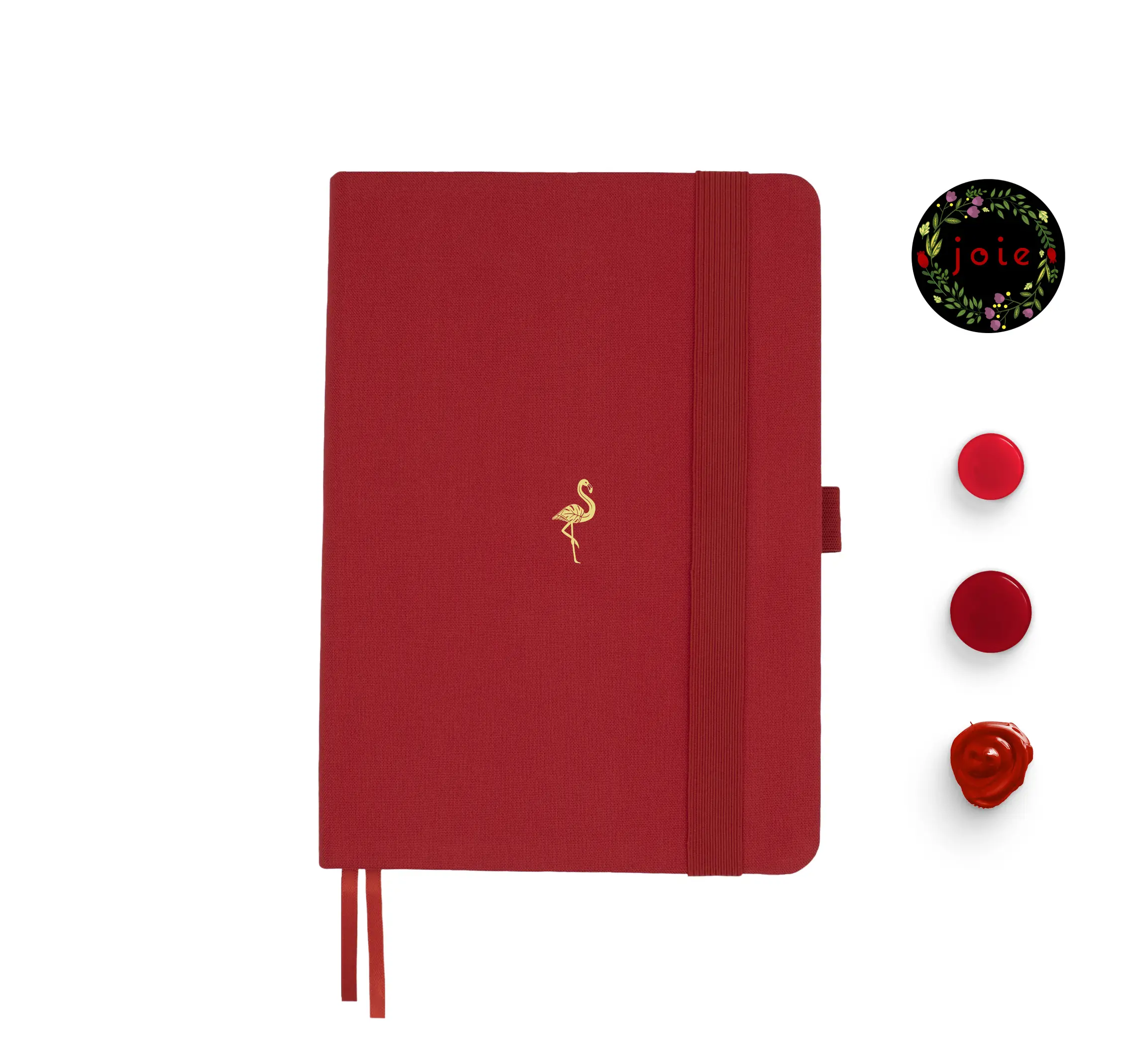 A5 dot grid notebook with flamingo design and pen